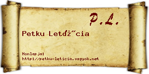 Petku Letícia névjegykártya